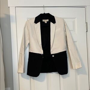 Michael Kors Two-Tone Blazer in Cream and Black